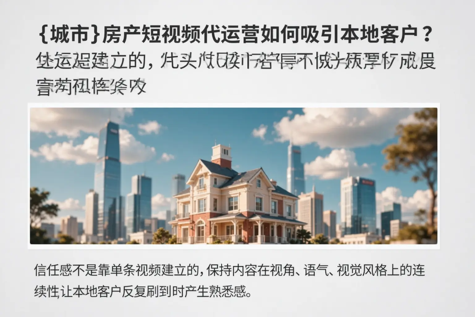 泉州房产短视频代运营如何吸引本地客户？