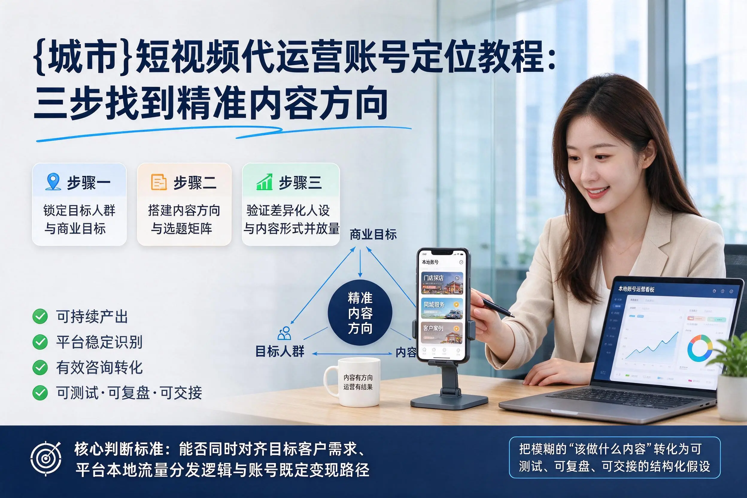 泉州短视频代运营账号定位教程：三步找到精准内容方向
