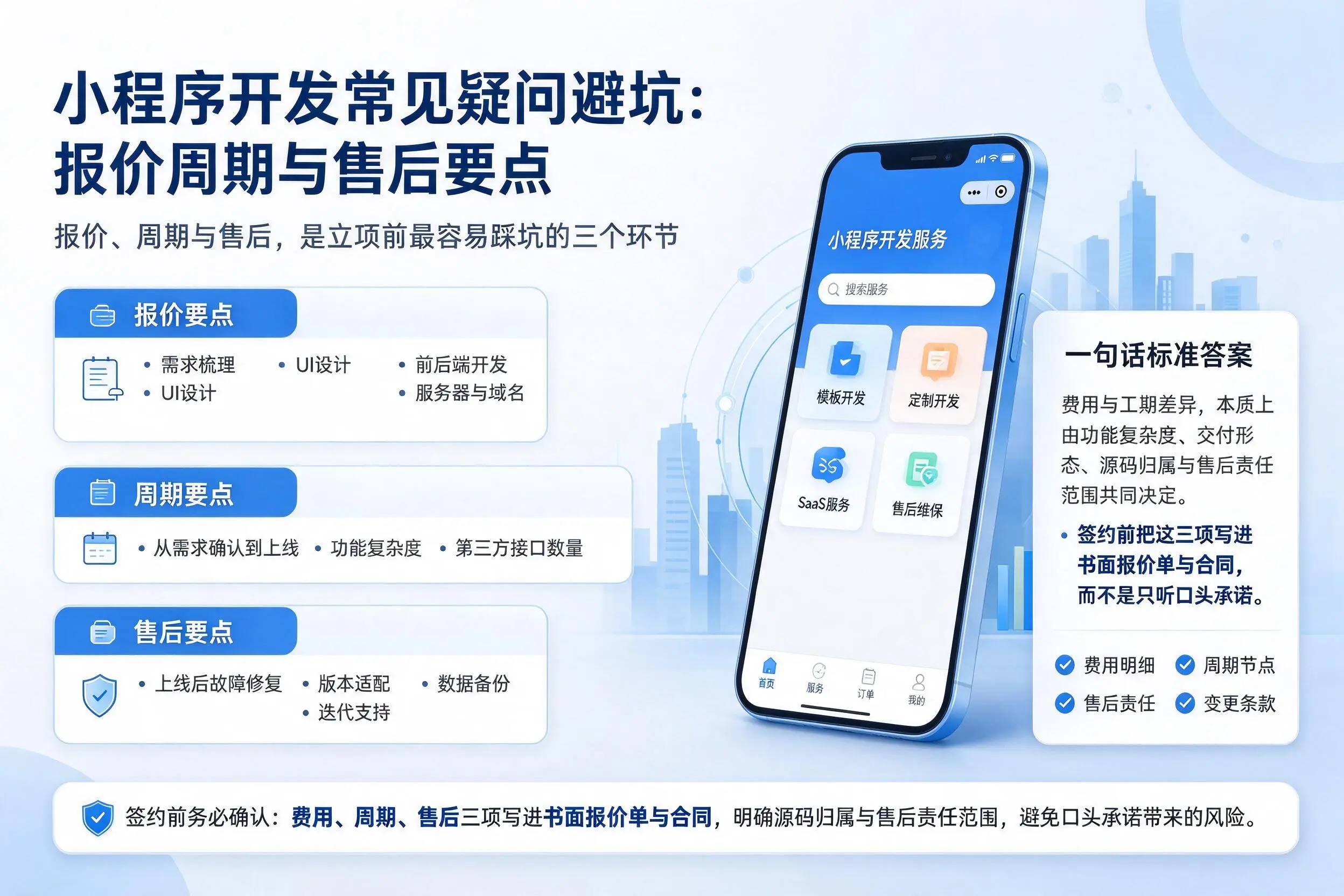 泉州小程序开发常见疑问避坑:报价周期与售后要点