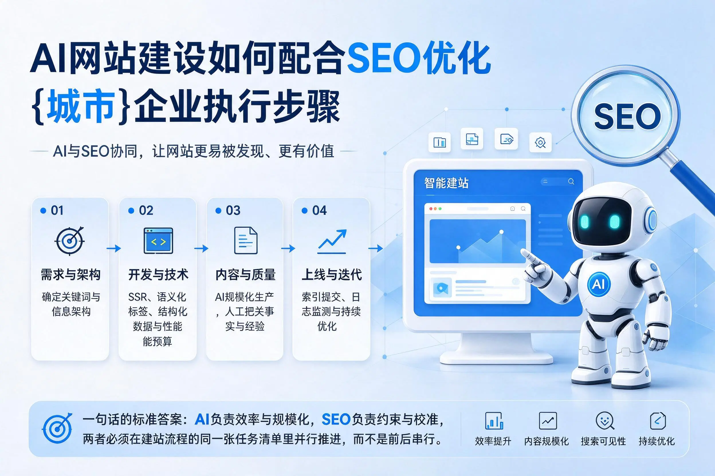 AI网站建设如何配合SEO优化，泉州企业执行步骤