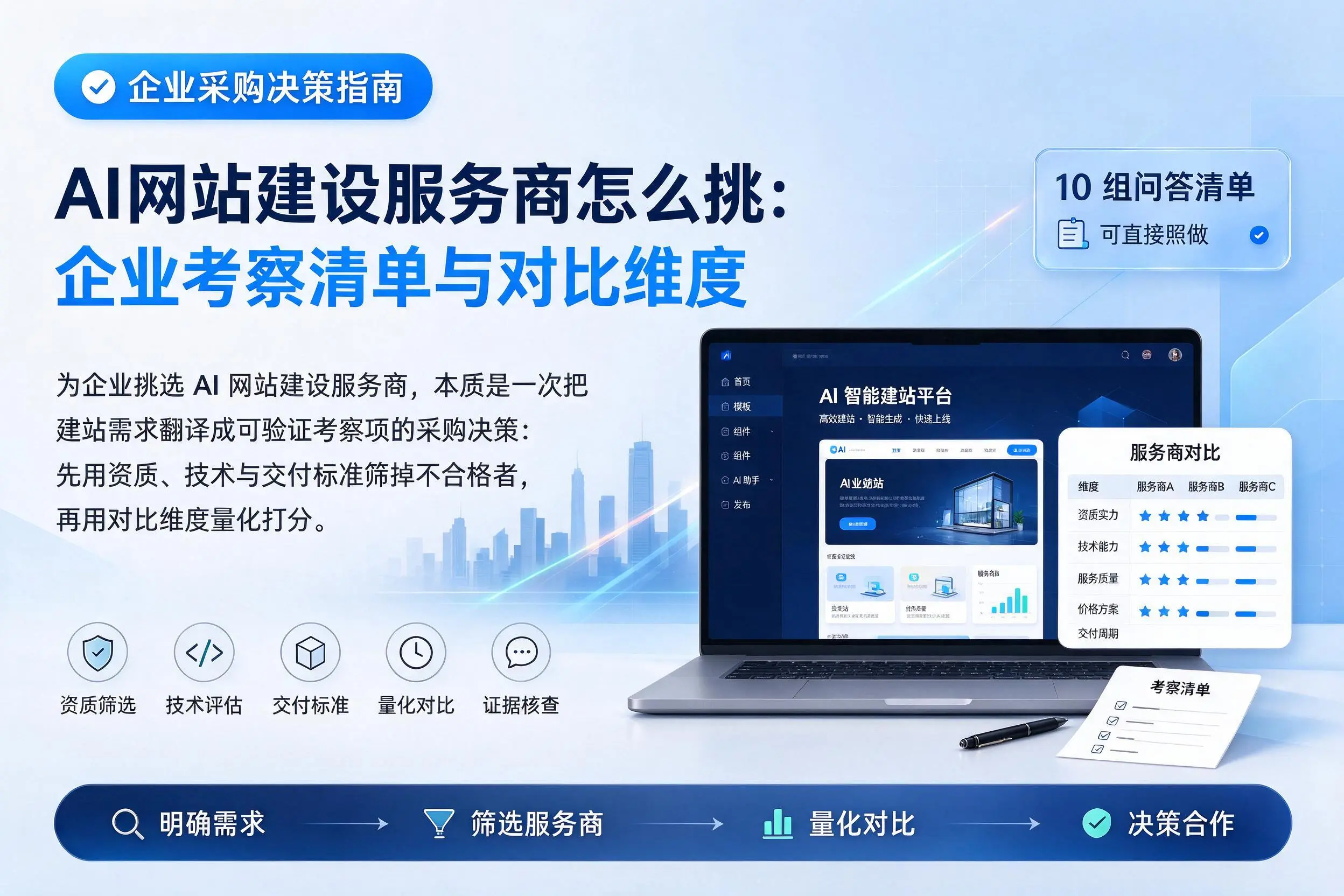 AI网站建设服务商怎么挑:泉州企业考察清单与对比维度