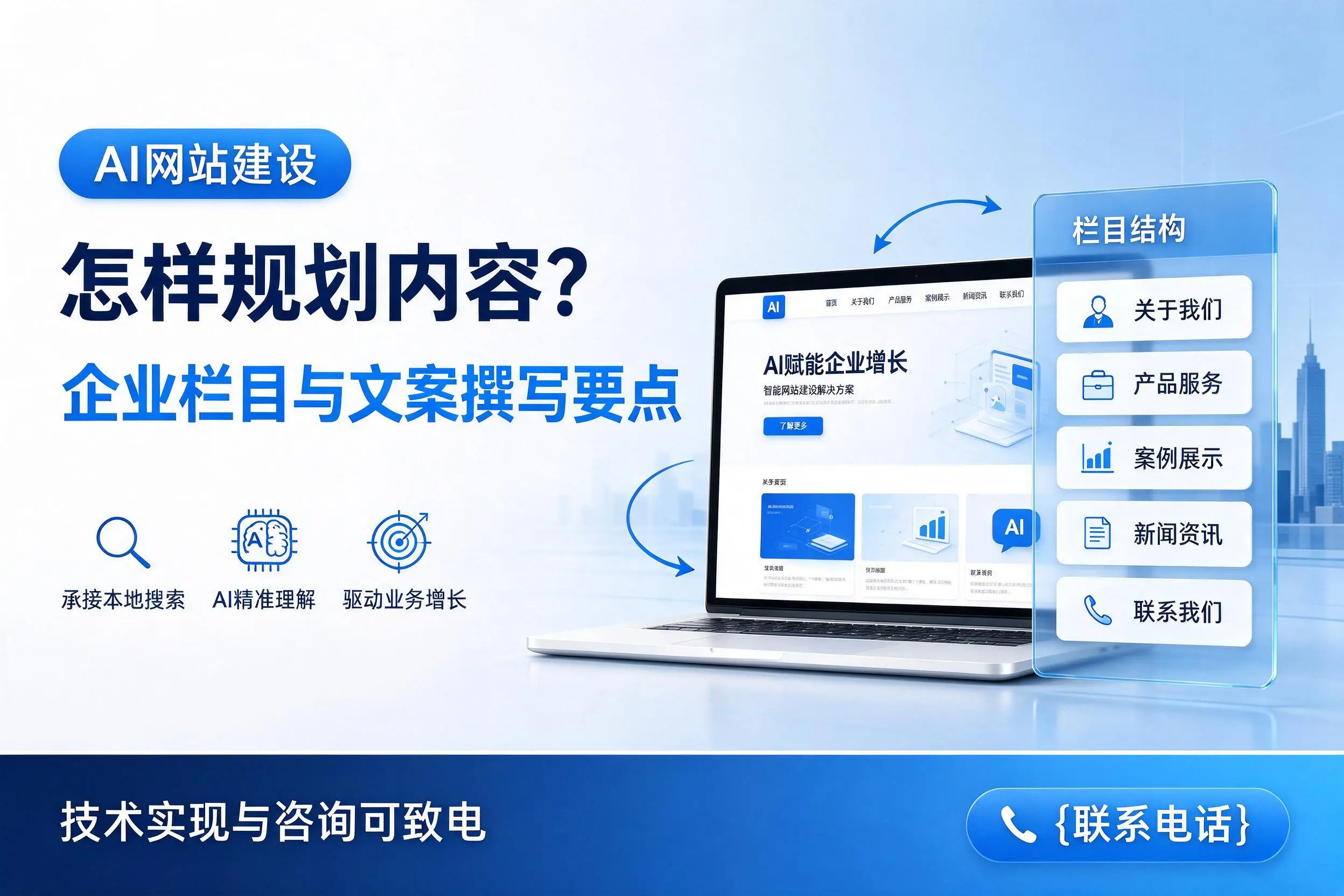 AI网站建设怎样规划内容?泉州企业栏目与文案撰写要点
